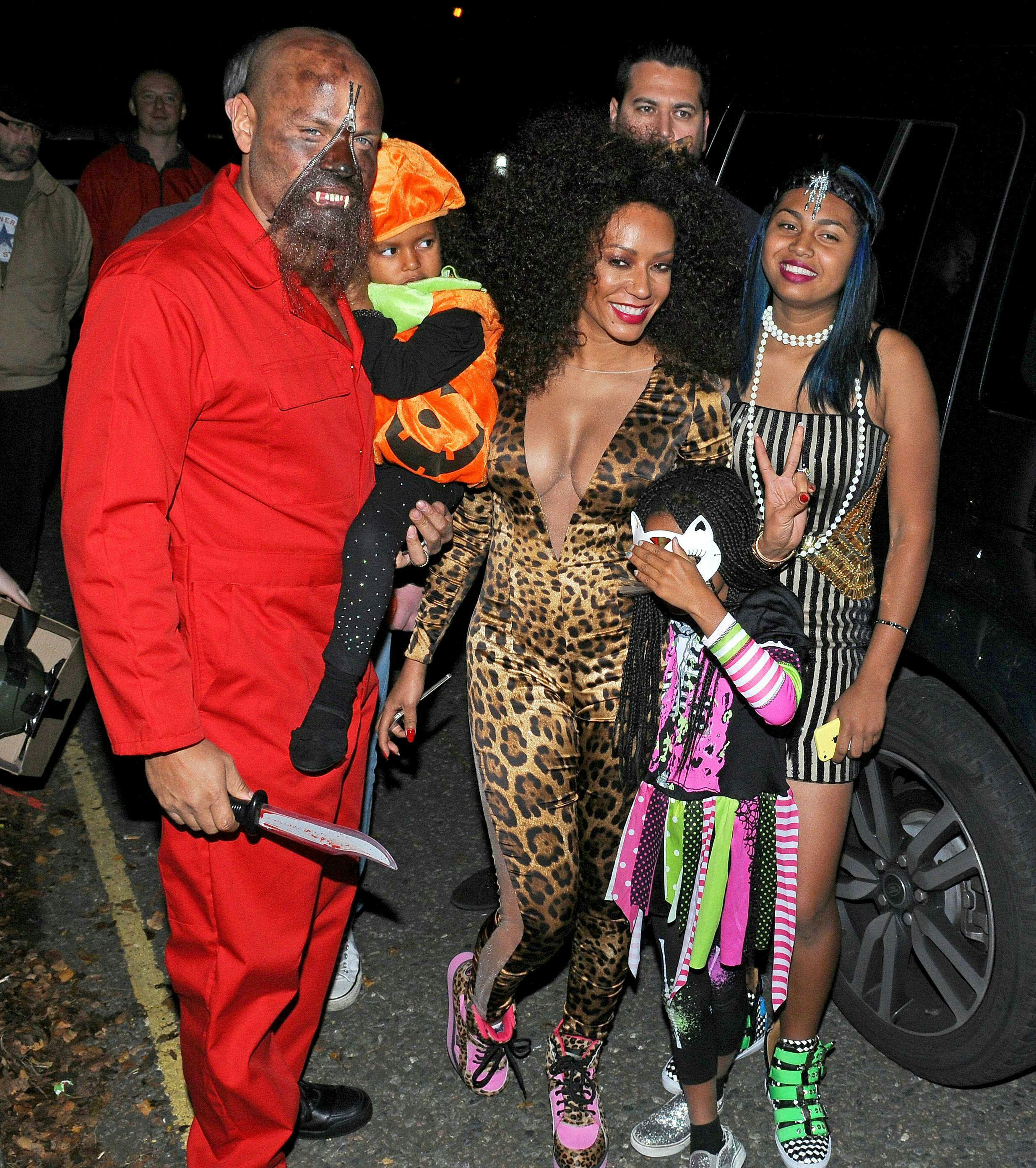 Mel B dresses up as herself in Scary Spice costume for Halloween